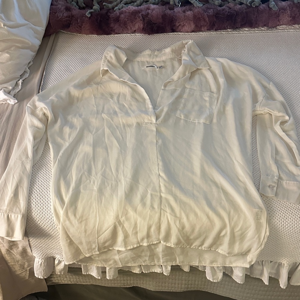 Missguided Sheer Button-Up Shirt